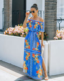 By Chance Floral Off The Shoulder Slit Maxi Dress Ins Street