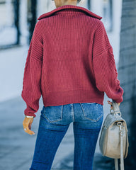 Posey Half Zip Knit Sweater - Plum Ins Street