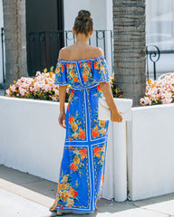 By Chance Floral Off The Shoulder Slit Maxi Dress Ins Street