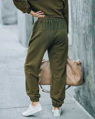 Blanca Cotton Pocketed Joggers - Olive - FINAL SALE InsStreet