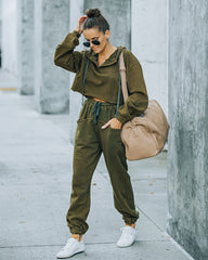 Blanca Cotton Pocketed Joggers - Olive - FINAL SALE InsStreet