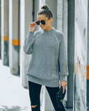 Bellanie Cotton Blend Knit Sweater - Charcoal - FINAL SALE InsStreet