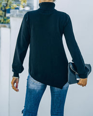 Skyscraper Asymmetrical Turtleneck Sweater - Black - FINAL SALE Ins Street