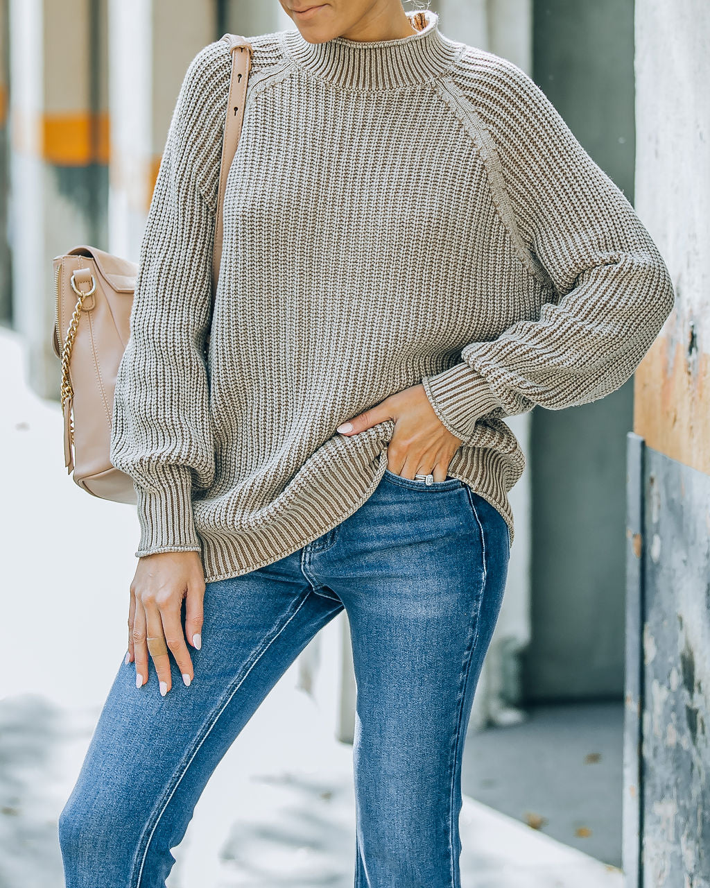 Bellanie Cotton Blend Knit Sweater - Dark Taupe - FINAL SALE InsStreet