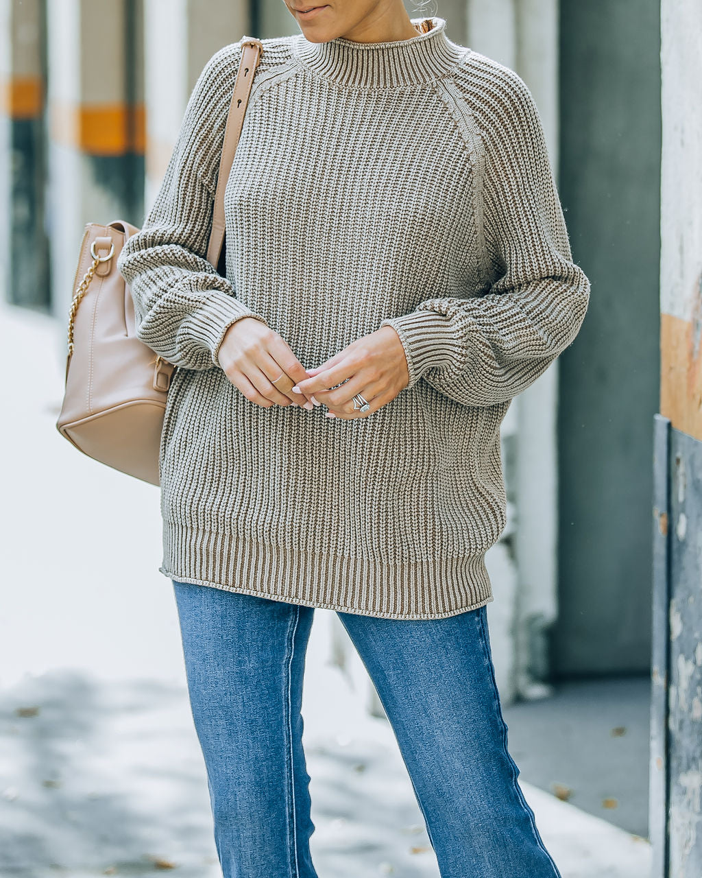 Bellanie Cotton Blend Knit Sweater - Dark Taupe - FINAL SALE InsStreet