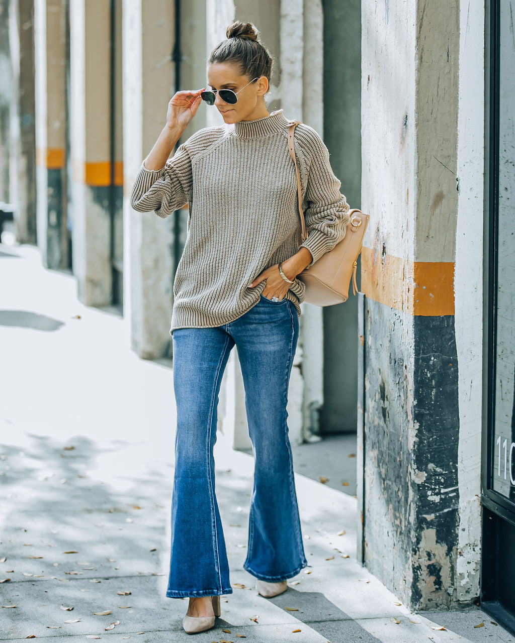 Bellanie Cotton Blend Knit Sweater - Dark Taupe - FINAL SALE InsStreet