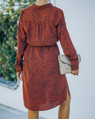 Bubby Printed Button Down Midi Shirt Dress - Rust - FINAL SALE Ins Street