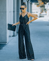 Starry Night Sequin Jumpsuit - Black Ins Street