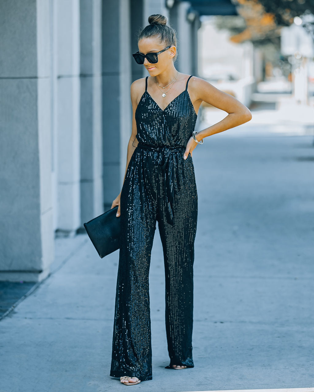 Starry Night Sequin Jumpsuit - Black Ins Street