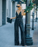 Starry Night Sequin Jumpsuit - Black Ins Street