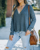 Brady Cotton Distressed Sweater - Charcoal - FINAL SALE Insstreet