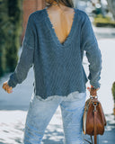 Brady Cotton Distressed Sweater - Charcoal - FINAL SALE Insstreet