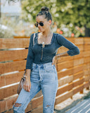 Maxton Thermal Henley Bodysuit - Washed Black Ins Street