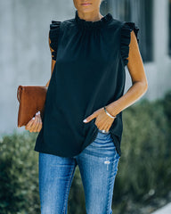 Shrill Sleeveless Ruffle Blouse - Black Ins Street