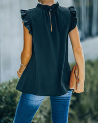 Shrill Sleeveless Ruffle Blouse - Black Ins Street