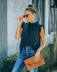 Shrill Sleeveless Ruffle Blouse - Black Ins Street