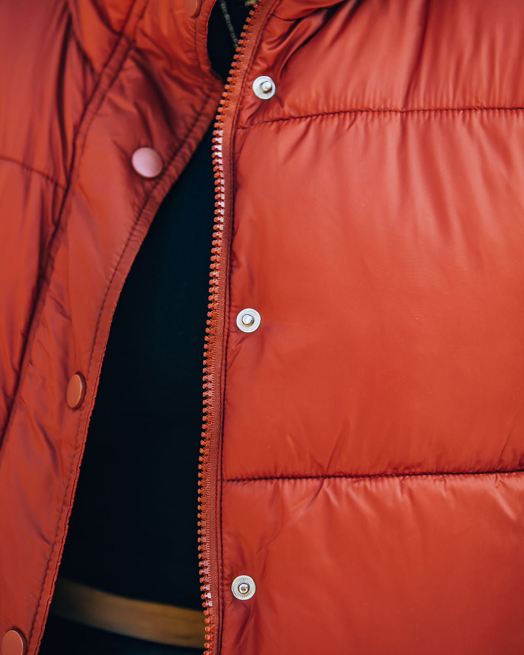 Sugar Bowl Pocketed Puffer Jacket - Brick Ins Street