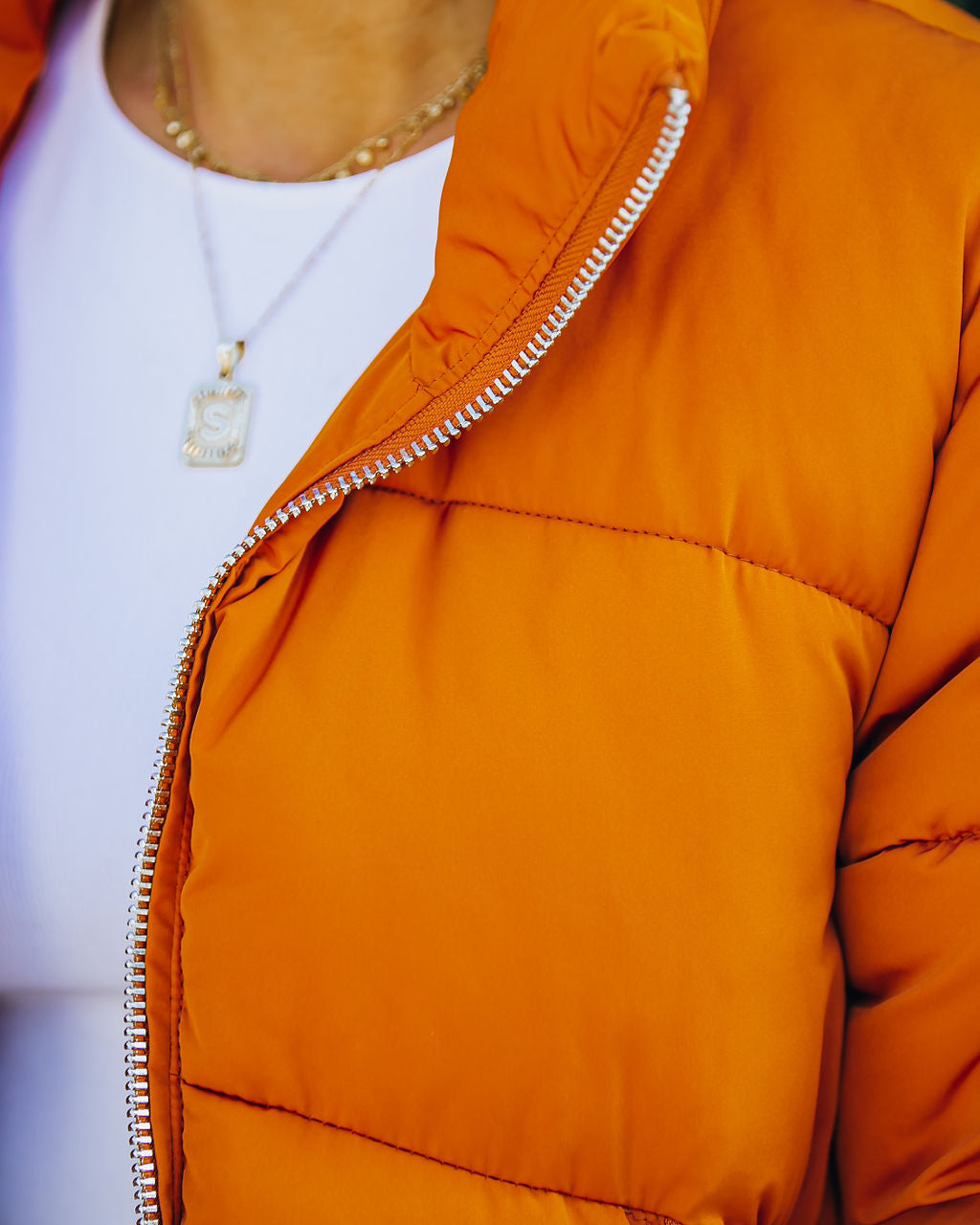 Sugar Bowl Pocketed Puffer Jacket - Burnt Orange - FINAL SALE Ins Street