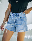 Dollie High Rise Distressed Denim Shorts Ins Street