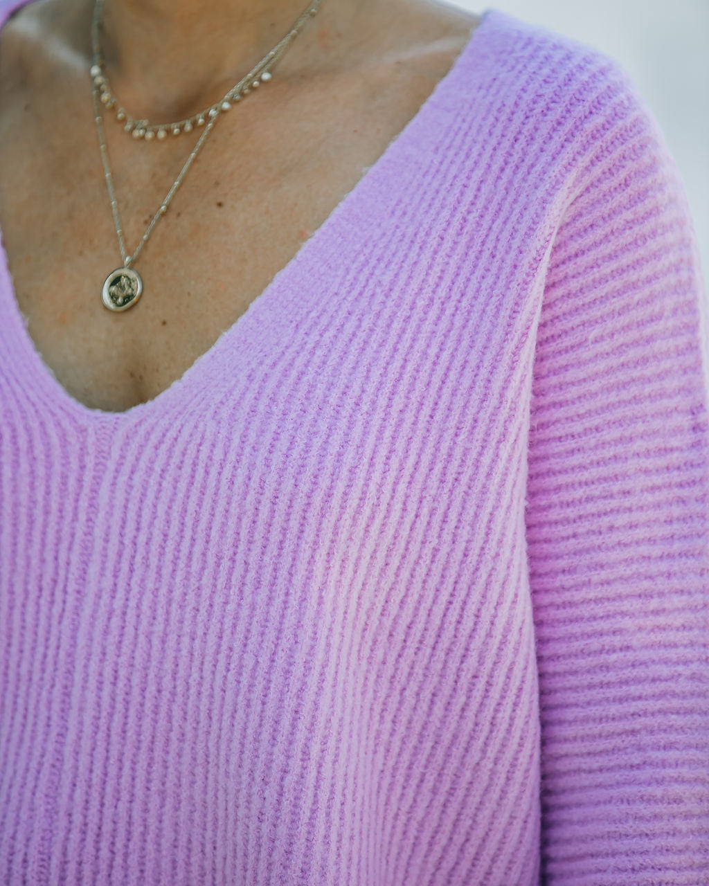 Basin Cropped Knit Sweater - Lavender - FINAL SALE InsStreet