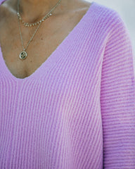 Basin Cropped Knit Sweater - Lavender - FINAL SALE InsStreet