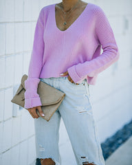 Basin Cropped Knit Sweater - Lavender - FINAL SALE InsStreet