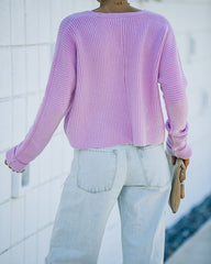 Basin Cropped Knit Sweater - Lavender - FINAL SALE InsStreet