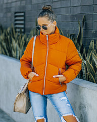 Sugar Bowl Pocketed Puffer Jacket - Burnt Orange - FINAL SALE Ins Street