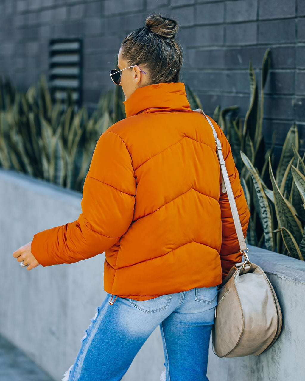 Sugar Bowl Pocketed Puffer Jacket - Burnt Orange - FINAL SALE Ins Street