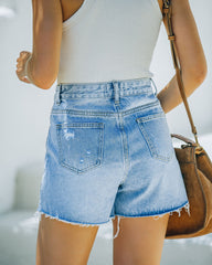 Hanan High Rise Distressed Denim Shorts Ins Street