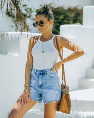 Hanan High Rise Distressed Denim Shorts Ins Street