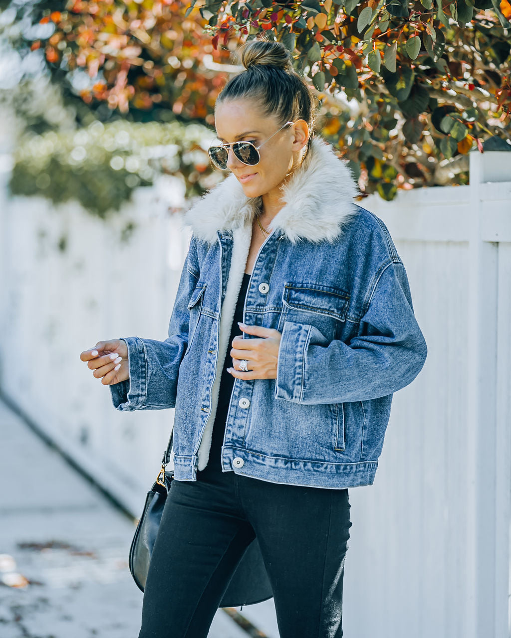 Boone Pocketed Faux Fur Denim Jacket - FINAL SALE InsStreet