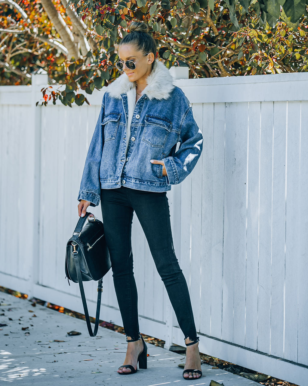 Boone Pocketed Faux Fur Denim Jacket - FINAL SALE InsStreet