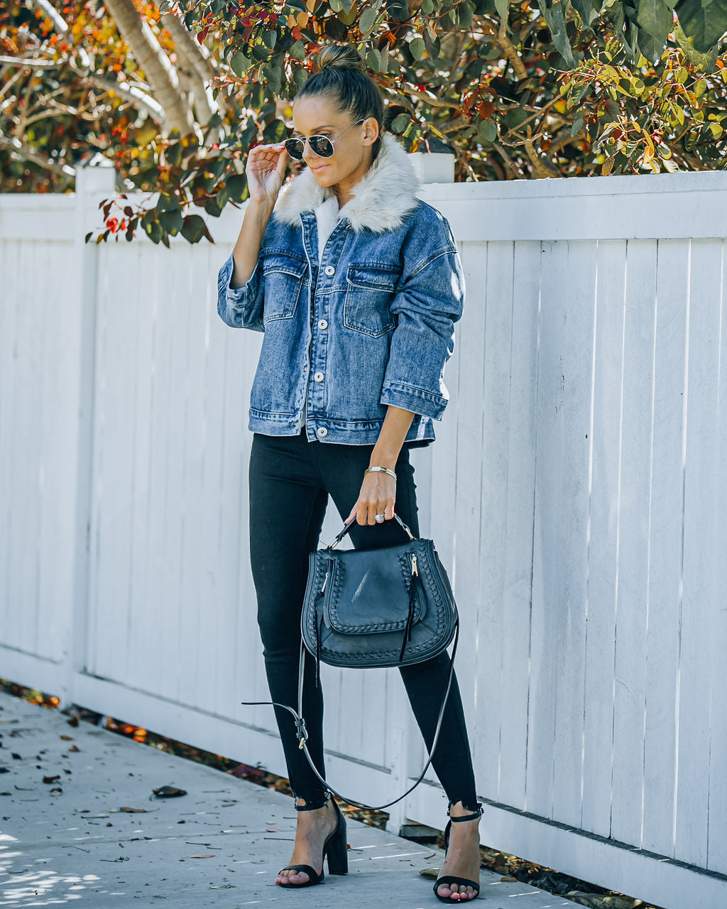 Boone Pocketed Faux Fur Denim Jacket - FINAL SALE InsStreet