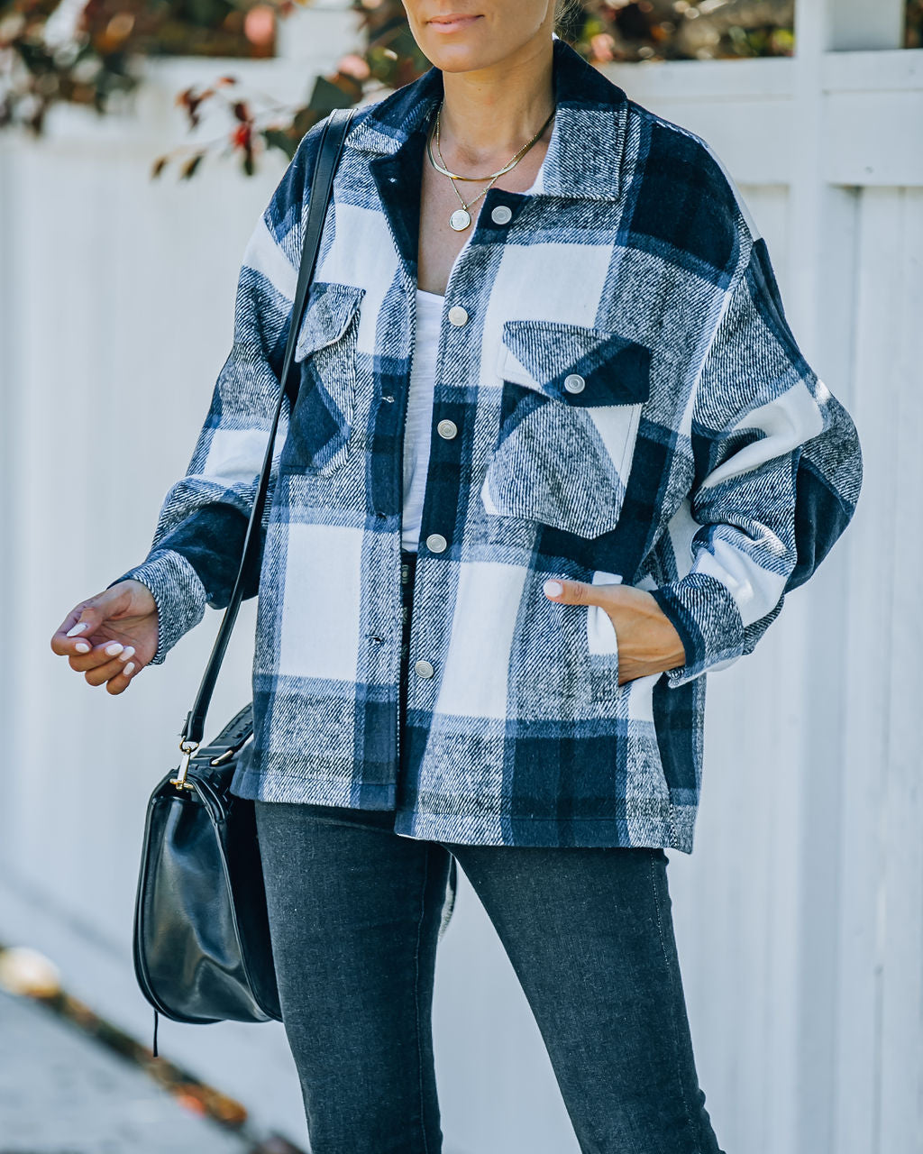 Rainfall Pocketed Plaid Shacket - FINAL SALE Ins Street