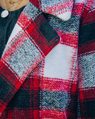 Wishful Winter Pocketed Plaid Coat - Red Ins Street