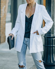 Runway Pocketed Blazer - White Ins Street