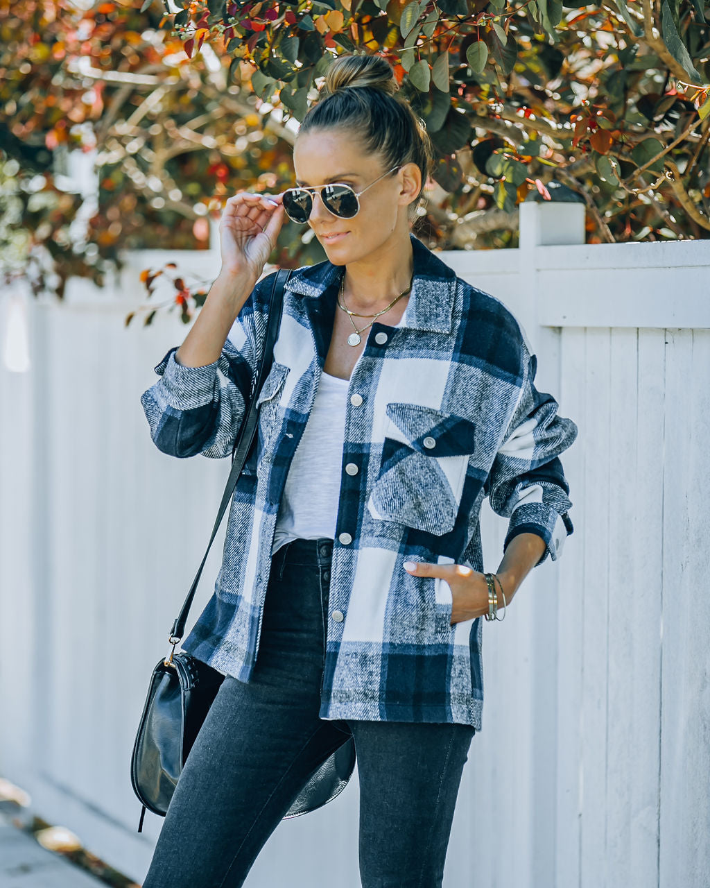 Rainfall Pocketed Plaid Shacket - FINAL SALE Ins Street