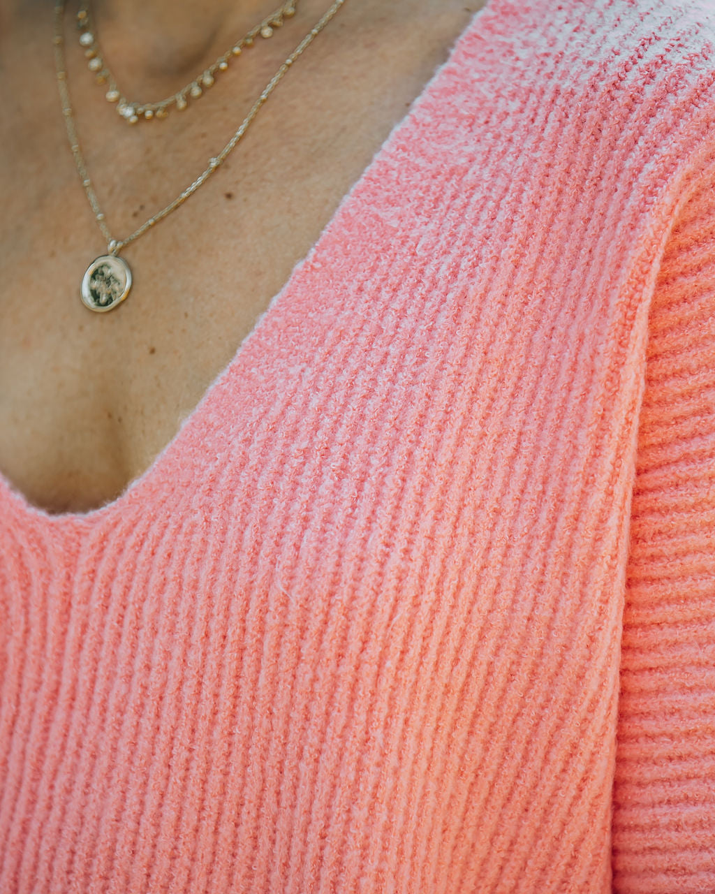 Basin Cropped Knit Sweater - Coral - FINAL SALE InsStreet