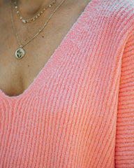 Basin Cropped Knit Sweater - Coral - FINAL SALE InsStreet