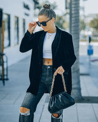 Chicest Pocketed Velvet Blazer - Black - FINAL SALE Ins Street