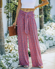 Kuta Floral High Rise Tie Front Pants Ins Street