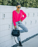 Basin Cropped Knit Sweater - Hot Pink - FINAL SALE InsStreet