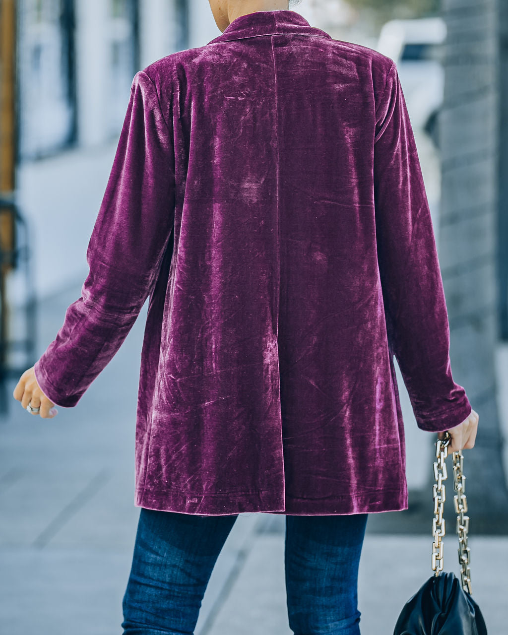 Chicest Pocketed Velvet Blazer - Purple - FINAL SALE Ins Street