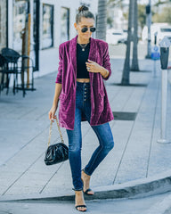 Chicest Pocketed Velvet Blazer - Purple - FINAL SALE Ins Street