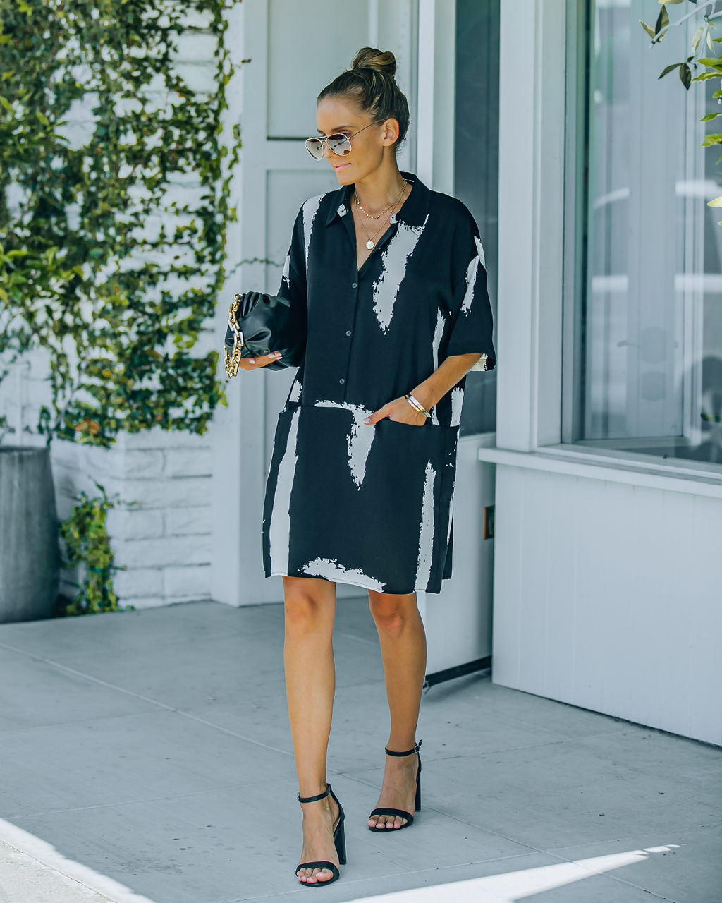 Raelynn Pocketed Button Down Shirt Dress - FINAL SALE Ins Street