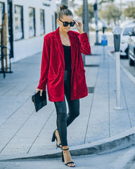 Chicest Pocketed Velvet Blazer - Wine - FINAL SALE Ins Street