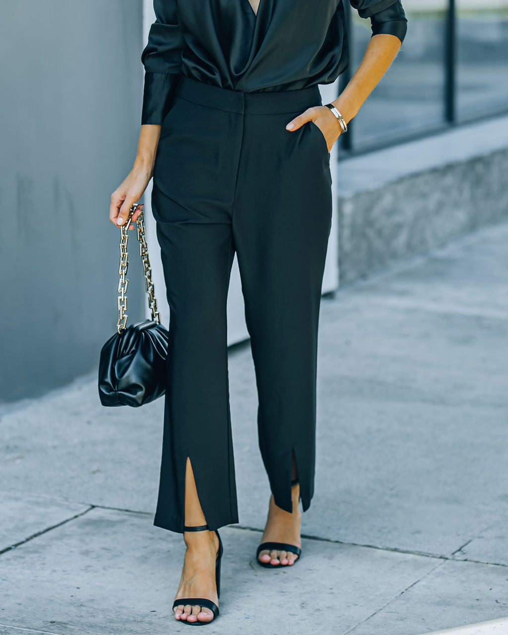 Lyle Pocketed High Rise Slit Front Trousers Ins Street