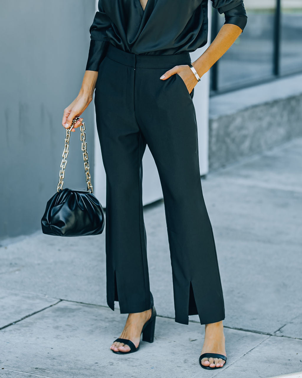 Lyle Pocketed High Rise Slit Front Trousers Ins Street