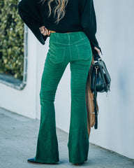 Sophie High Rise Bell Bottom Corduroy Pants - Green - FINAL SALE Ins Street